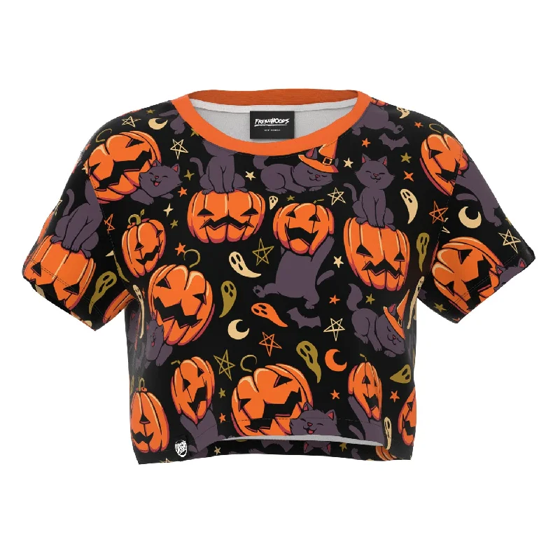 Pumpkin Field Cat Crop Top