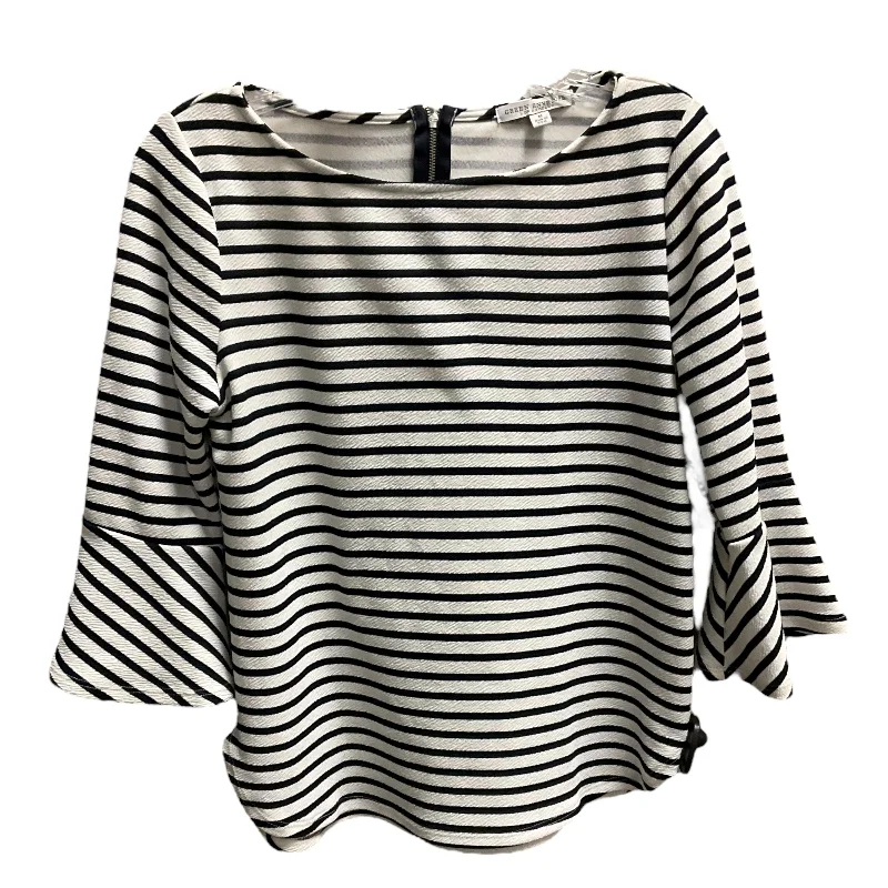 Top 3/4 Sleeve By Green Envelope In Striped Pattern, Size: M